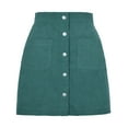 thumbnail image 6 of Women Short Skirt Solid Color High Waist Zipper Autumn Winter Skirt Corduroy Slim Single Slim Fit Solid Color Skirt Vacation Holiday Female Dailywear, 6 of 6