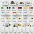 thumbnail image 1 of Roowest 60 Pcs Pegboard Cups Pegboard Bins Set, Wall Organizer with Hooks and Loops, Hooks Assortment Organizer Accessory for Office Storage Garage Craft Workshop(White), 1 of 7