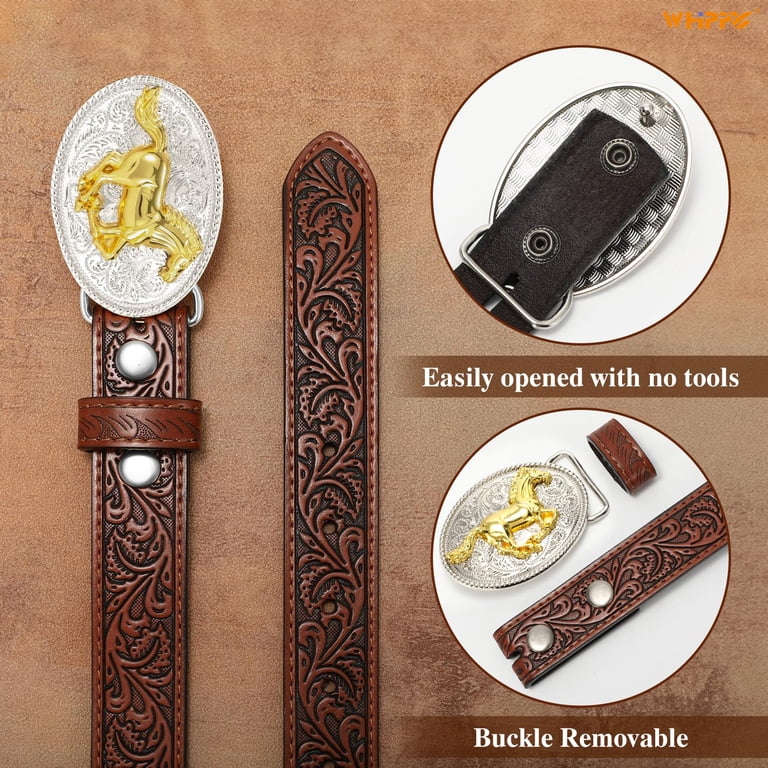 Western Cowgirl Belt Interchangeable Buckle Leather for Jeans Dresses TRIWORKS Western Belts for Women Cowgirl,Cowboy Bling  main image 2