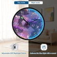 thumbnail image 5 of Voice Activated Clock with Glow Light 12 Inch Large Silent Wall Clock Battery Operated for Home Decor Giant Purple Tree, 5 of 8