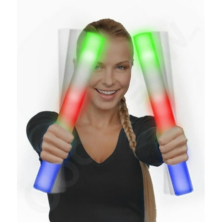 Multi 3 Light - 10 pack Multi Color Changing Rally Foam Baton LED Light Sticks 3 model flashing