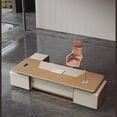 thumbnail image 3 of Luxury Nordic Office Table Storage Modern Standing Boss Desk Storage Italian Executive Scrivanie Per Computer Office Furniture My Lux Decor Round, 3 of 12