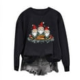 thumbnail image 4 of PNTUTB Women's Fashion Santa Claus Pattern Print Casual Crewneck Long Sleeve Loose Pullover Hoodless Sweatshirt, 4 of 6