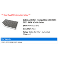 thumbnail image 2 of Cabin Air Filter - Compatible with 2020 - 2023 BMW M340i xDrive 2021 2022, 2 of 2