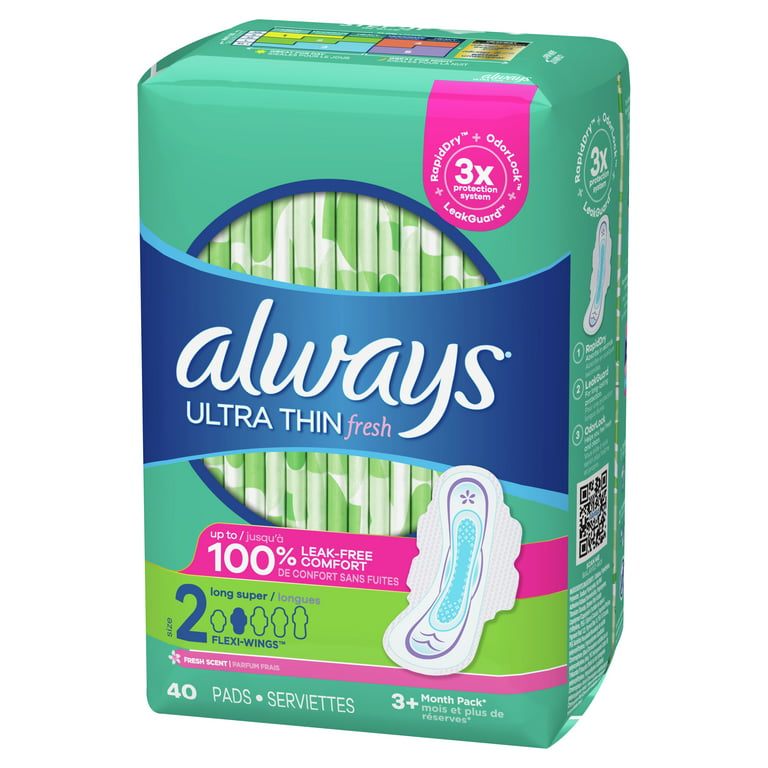 Always 40 Count Jumbo Pack Maxi Pads Thin - 8940188
