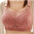 thumbnail image 2 of Mrat Sports Bras for Women Large Bust Push up Bras Women's Plus Size Seamless Mesh Lace Bra Breathable No Underwire Bras with Support Lift Underwear S-275 Watermelon Red-A 40, 2 of 4