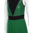 thumbnail image 6 of Alvivi Kids Girls Shiny Ballet Lyrical Praise Dance Dress Tunic Sleeveles Gymnastics Leotard Dark Green 12, 6 of 7