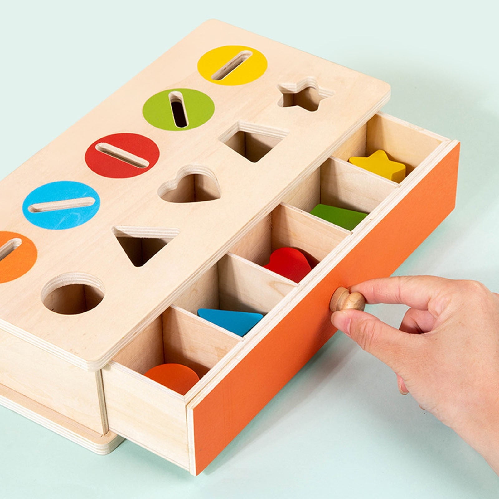 Early Learning Activity Box - Educational Shape Sorter Toy with Color & Shape Matching, Fine Motor Skills Activity for Infants & Toddlers 1-2 Years Old