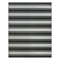 Paseo 9' x 13' Black and White Stripes Outdoor Rug