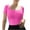 Hot Pink, variant on Oplxuo Short Sleeve Bodysuits for Women Slim Fitted Square Neck Ribbed Knit Going Out Slimming Bodysuit Tops
