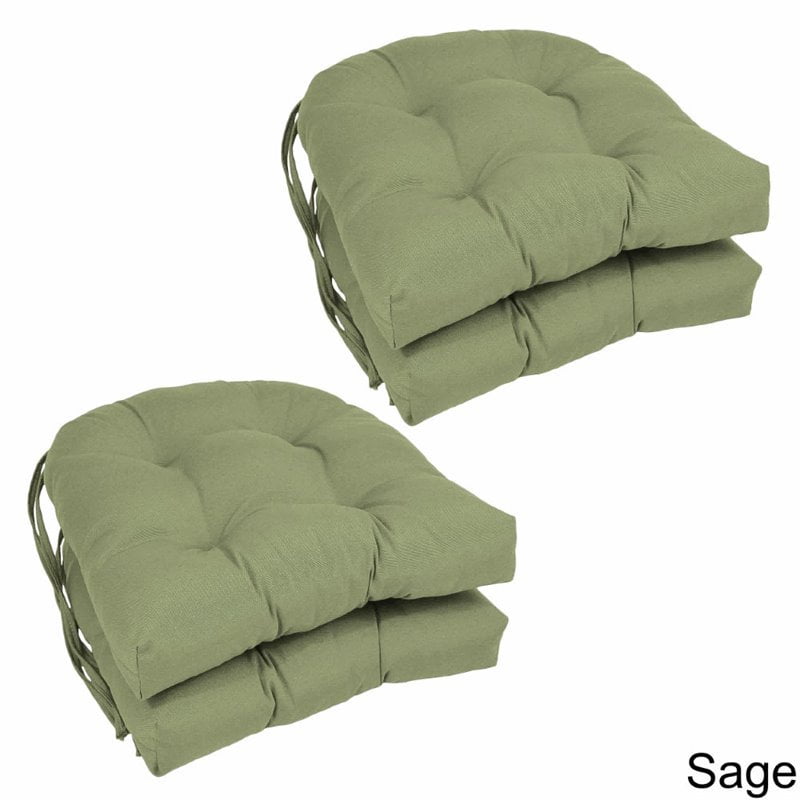 Blazing Needles U Shape 16 Dining Chair Cushion with Ties Set of 4 Red Walmart
