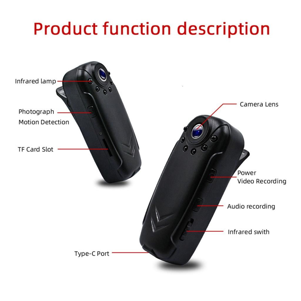 Tizuqe Mini Thumb Action Camera With 125°Lens 30FPS Video Recording For Sports Cycling Outdoor Activity Body Mount Design