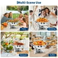 thumbnail image 3 of Stackable Stainless Steel Chafing Dishes – 5QT Round Buffet Food Warmers with Glass Lids, Insulated, Easy Clean, Fuel Holders for Catering, Parties, Commercial Use – Professional Serving Set, 2pcs, 3 of 8