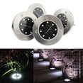 thumbnail image 3 of Jardín solar al aire libre Luz de tierra Paisaje 8 LED Lámparas de seguridad a prueba de agua Camino Patio Luz de piso 4 piezas Noticed LED1586-02B, 3 of 7