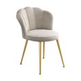 thumbnail image 2 of Sillón de tocador con asiento tapizado y cojín de esponja redondo con respaldo y patas de metal Gris, 2 of 8
