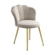 thumbnail image 2 of Sillón de tocador con asiento tapizado y cojín de esponja redondo con respaldo y patas de metal Gris, 2 of 8