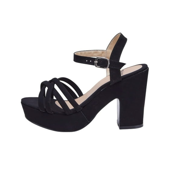 Tacones Mujer Tacón Ancho Tiras Decorativas