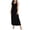 Black, variant on Adult Women's Cotton Nightgown Summer Plain Wide Strap Lace V-Neck Trendy Cozy Modal Loose Lounge Maxi Sleep Dress for Daliy House