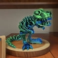 thumbnail image 2 of Laser Green 3D Printed T-Rex Dinosaur Articulated Figure 6.7 Inch Tyrannosaurus Dino, 2 of 5