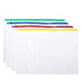 thumbnail image 1 of 40Pcs A5 File Pockets PVC Plastic Zipper File Bags Documents Organizer Pouch 24x18cm (Red Yellow Blue Green), 1 of 7