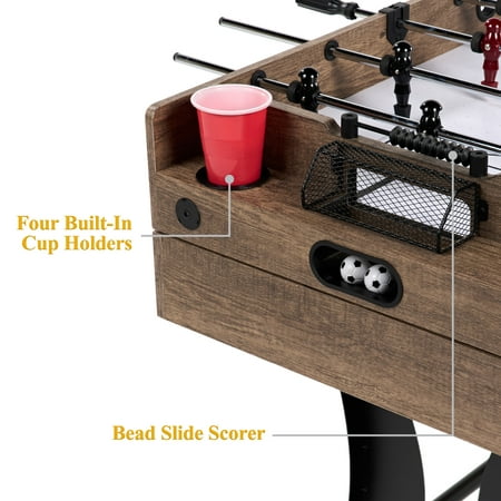 Barrington Coventry 54 in 4-in-1 Combo Game Table with Billiards, Air Hockey, Foosball and Table Tennis - Brown