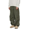 thumbnail image 3 of Baggy Cargo Pants for Women Men Elastic Waist Drawstring Wide Leg Joggers Trousers with Pockets, 3 of 5