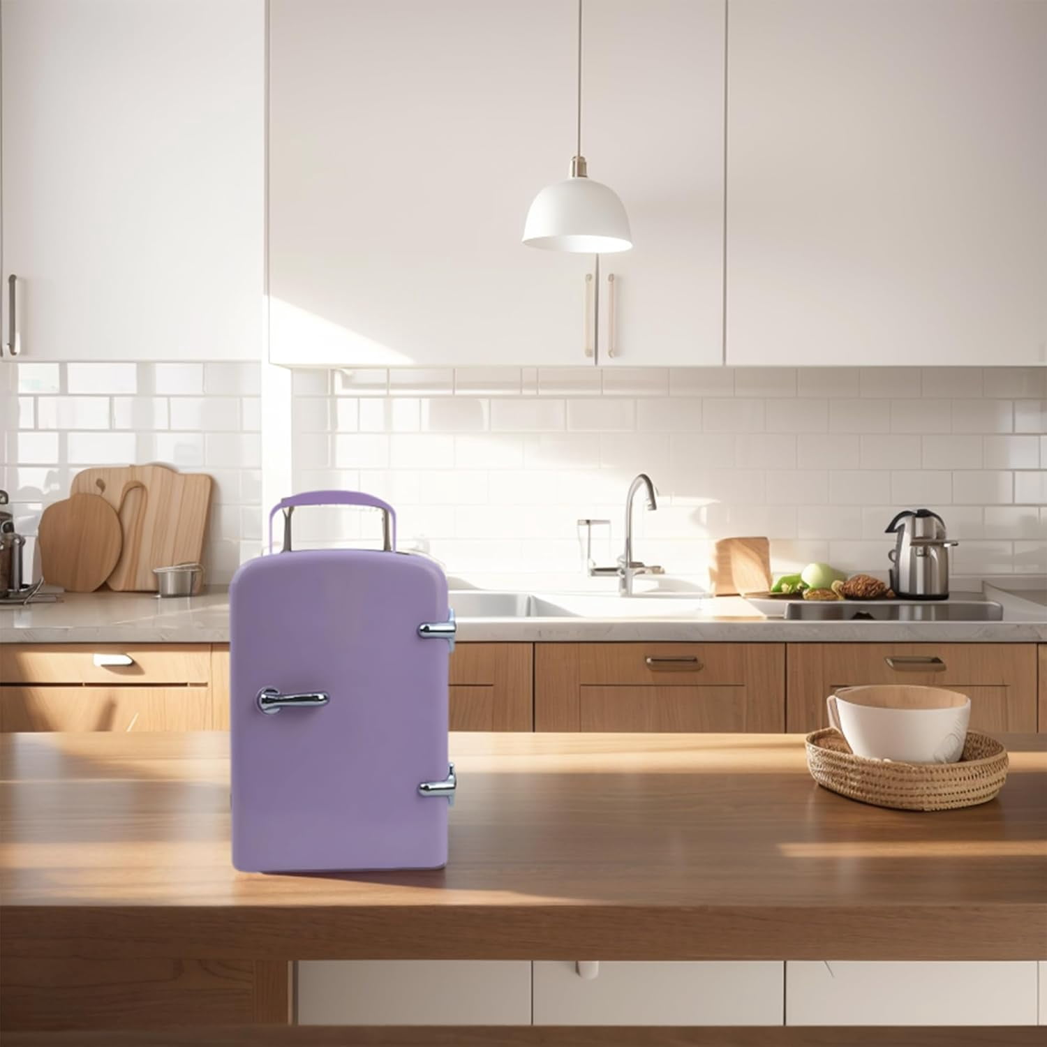 Mini Fridge,Skincare Fridge,Portable 4-Liter Capacity Makeup Fridge,Ideal for Bedroom, Dorm, Car and Office Use,Thermoelectric Cooler and Warmer,Car Fridge (Purple)