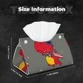 thumbnail image 6 of Lsque Dinosaur Super Hero Cartoon Printed Long Tissue Box Cover Holder, Facial Paper Organizer Dispenser,Triangle with Bottom Belt, PVC Leather Decorative Organizer, 6 of 9