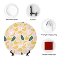 thumbnail image 4 of Bingfone Banana With Leaves Print Bone China Dinner Decorative Plates,Handmade Ceramic Dinner Plate with Stand for Home Club-8in, 4 of 6