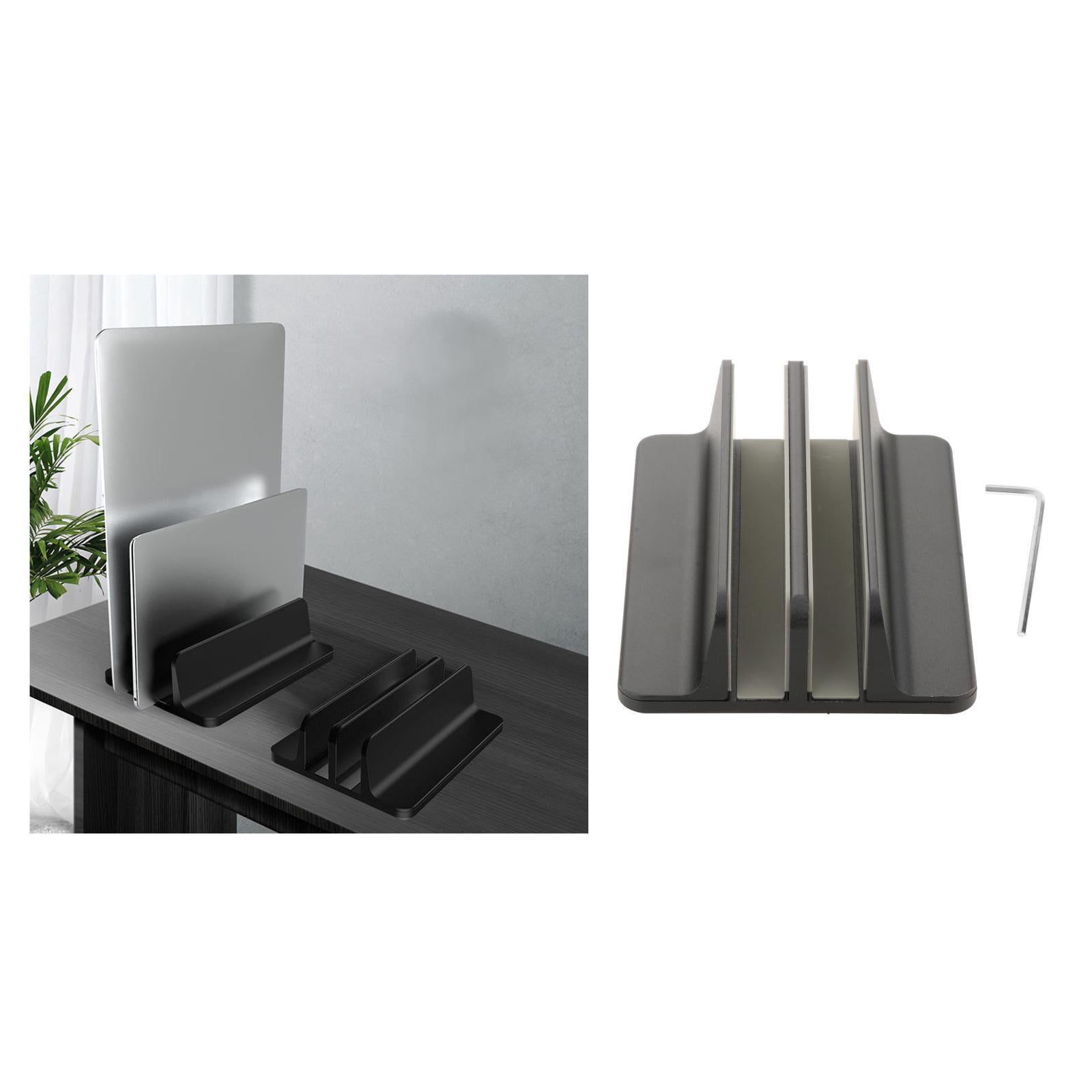 Adjustable Laptop Stand Slots for Notebook PC Desk Holder scratch, Engineered for Stability - Black