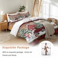 thumbnail image 7 of Christmas Bedding Duvet Cover Set Twin Size 4 Pieces Plaid Xmas Truck Snowman Farmhouse Pine Wood Grain Bedding Set with Zipper Closure, 1 Comforter Cover 68x86 Inches 1 Flat Sheet & 2 Pillow Cases, 7 of 7