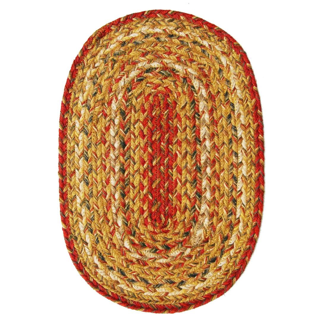 Homespice Mustard Seed Braided Oval Placemat (10 inch x 15 inch