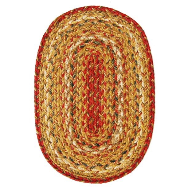 Homespice Mustard Seed Braided Oval Placemat (10 inch x 15 inch