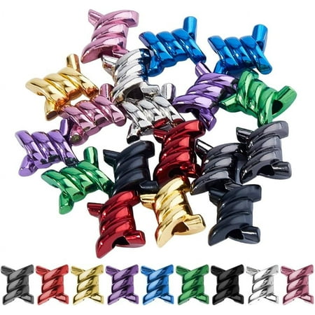 Lawq 18Pcs 9 Colors Goth Shoelace Charms Barbed Wire Shoe Lace Charm Spiral Loop Pendant Bead Buckle Gothic Style Alloy Beads Jewelry for Sneakers Boots Casual Shoes Lace A416