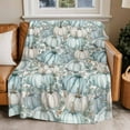 thumbnail image 3 of Throw Blanket Fleece Throw Blanket 40x50in, Thanksgiving Pumpkins Botanical Seamless Soft Lightweight Bed Blankets Fall Eucalyptus Leaves Fuzzy Couch Blankets for All Season, 3 of 7