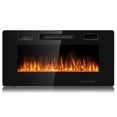 thumbnail image 1 of Gymax 36-inch Recessed Wall Mounted Electric Fireplace Heater w/ Remote Control, 1 of 10