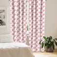 thumbnail image 2 of Ambesonne Coral Curtains, Underwater Seaweeds Dots, Pair of 28"x84", Coral Red White, 2 of 5