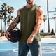 thumbnail image 4 of Camiseta sin mangas de cuello redondo para hombre, color liso, elástica, informal, para fitness, deportiva, permeable, camisetas sin mangas de cuello redondo para hombre, 4 of 4