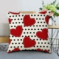 thumbnail image 5 of Valentines Pillow Covers 18x18 Inch, Black Polka Dot Red Love Heart Throw Pillows Case, Valentine's Day Anniversary Decorative Cushion Covers Farmhouse Outdoor Decor for Home Sofa Bed Valentine Gift, 5 of 6