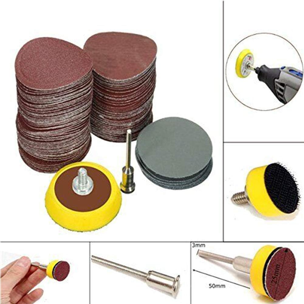 Sanding and grinding disc kit for cleaning tools, 1/8 grit mini polishing drill, 1 inch power flexible kit, base pad