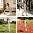 thumbnail image 6 of Ghalytn Women's High Waist Straight Leg Golf Pants - 4 Button Stretch Quick Dry Trousers with Pockets for Outdoor Work, 6 of 9