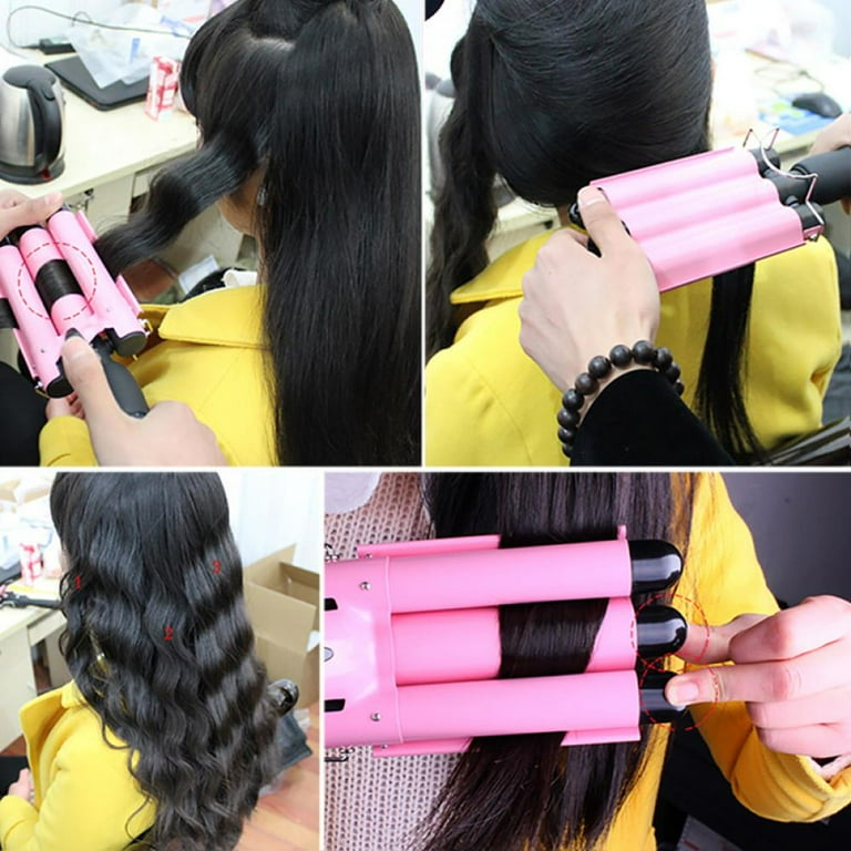 Mother s Day Discount 3 Barrels Hair Curling Iron Automatic Perm Splint Ceramic Hair Curler Hair Waver Curlers Rollers Styling Tools Hair Styler Wand US Plug Hair Curlers Walmart