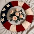 thumbnail image 4 of PALIFEUR 4th of July Wreath for Front Door, 14.96 Inch Patriotic Wreaths, Artificial Floral Spring Wreaths Decorations for Memorial Day Independence Day Veterans Day, Red Blue White, 4 of 9