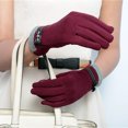 thumbnail image 4 of Bolsa Manoplas de pantalla táctil para mujer Guante de invierno con lazo de lana de oveja (Borgoña) Ndcxsfigh Para Estrenar, 4 of 9