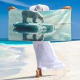 thumbnail image 3 of Zufioo Polar Bear On Iceberg Print Silver Fox Fleece Beach Towel 27.5x55in, Super Absorbent Bath Towel, Suitable for Adult Beach, Swimming Pool and Home Use-One Size, 3 of 6