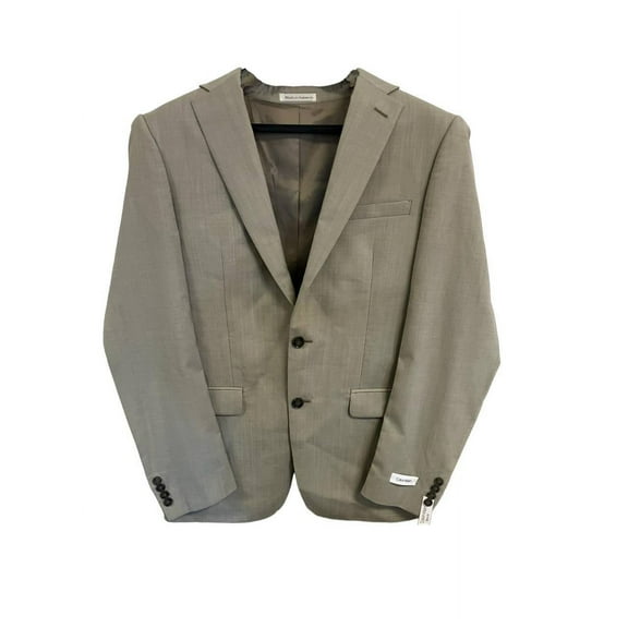Calvin Klein Mens Malbin Slim Fit Stretch Blazer, Beige, 38 Regular