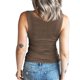 thumbnail image 5 of Mujeres Casual Tanques Sin mangas Botones Adelgazar Sólido Suéter Chaleco Blusa Tops Fridja qr146, 5 of 8
