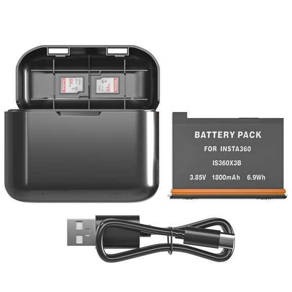 1 Pack Battery and Fast Charger Hub for Insta 360 ONE X3 Action Camera with Micro SD Card Slots Replacement Battery Pack Charger Accessories for Insta360 X3 Camera