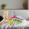 thumbnail image 3 of Youth Soft Flannel Fleece Blanket, Watercolor Group of Friends Jumping Human Silhouettes in Rainbow Colors Energy Print, Cozy Plush for Indoor and Outdoor Use, 50" x 60", Multicolor, by Ambesonne, 3 of 5