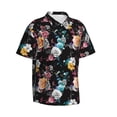 thumbnail image 2 of Balery Hibiscus Rose Print Men's Hawaiian Shirts Short Sleeve Beach Shirt Relaxed Fit Vacation Button Down Shirts-Large, 2 of 9